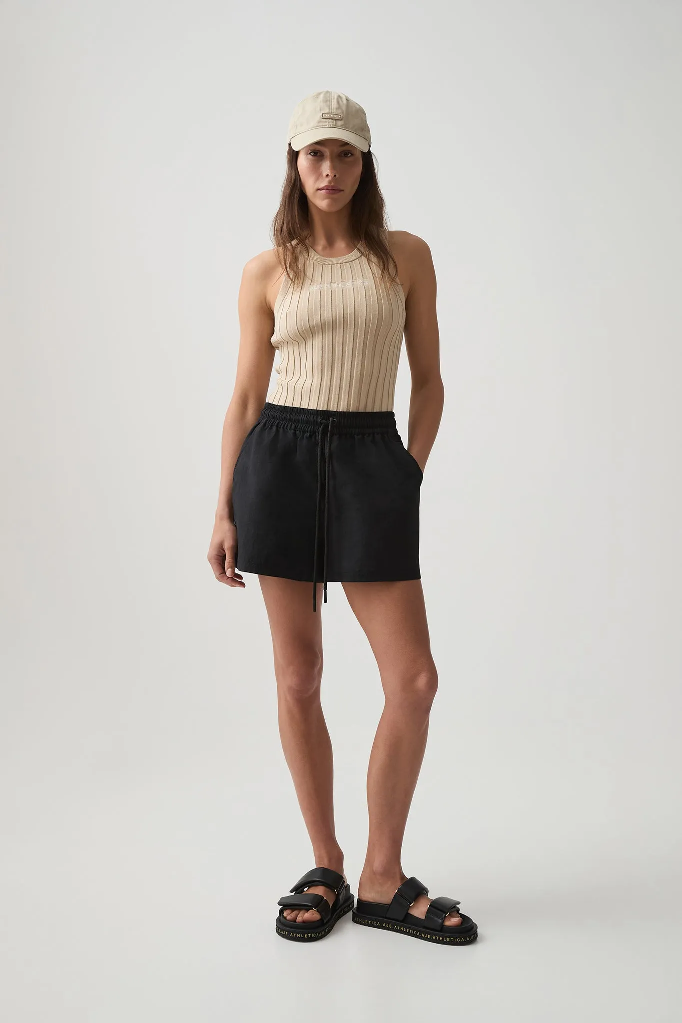 Hydra Logo Knit Ribbed Top sold by Aje