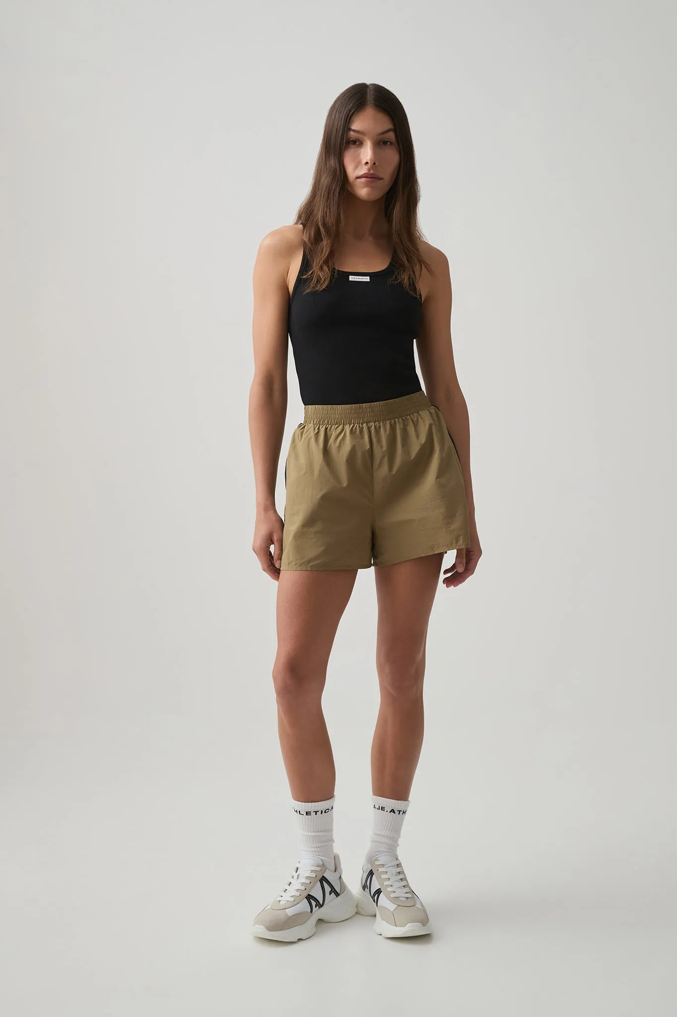 Logo Tape Spray Short 603 sold by Aje