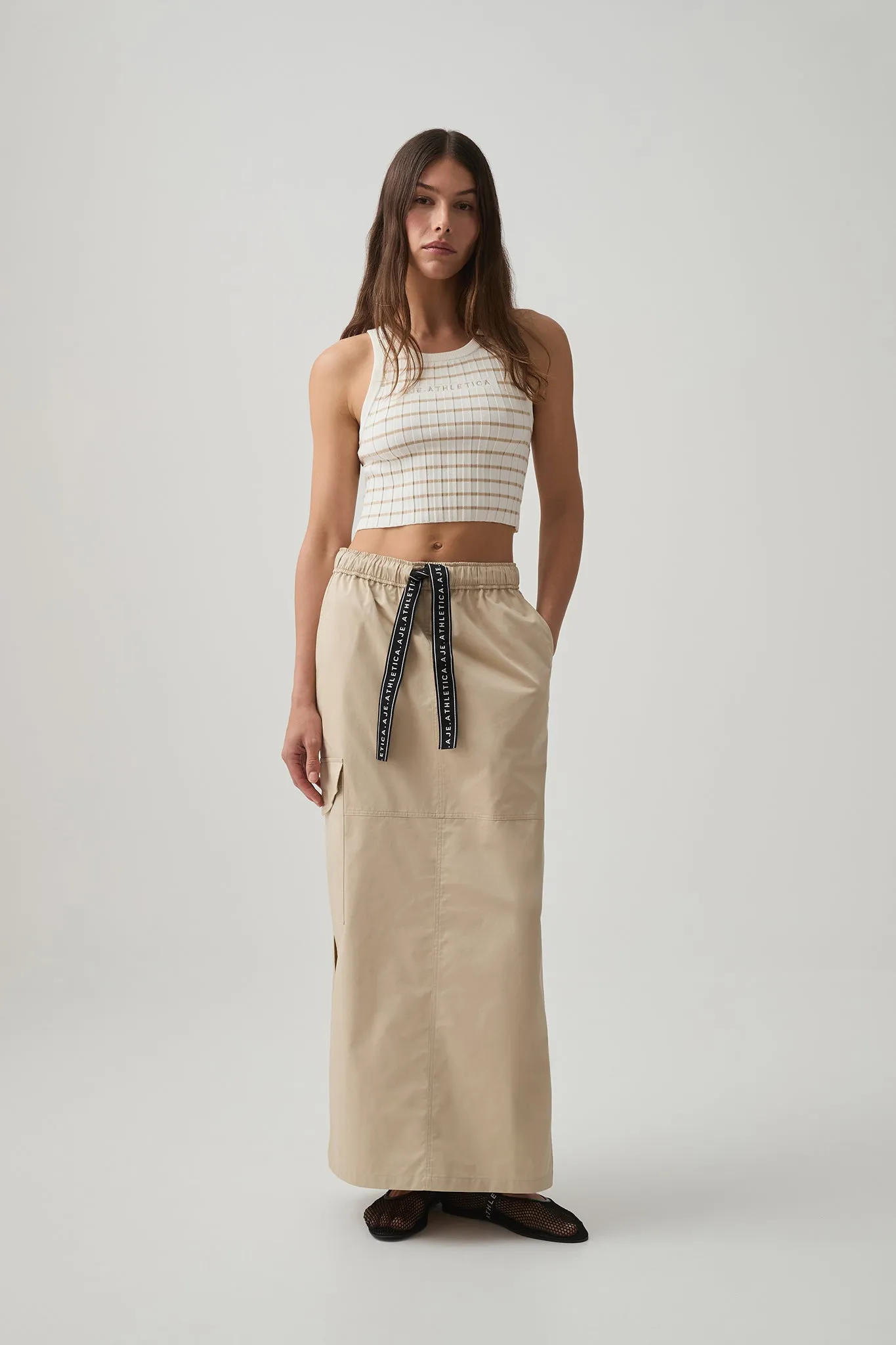 Cropped Knitted Rib Tank 135 sold by Aje