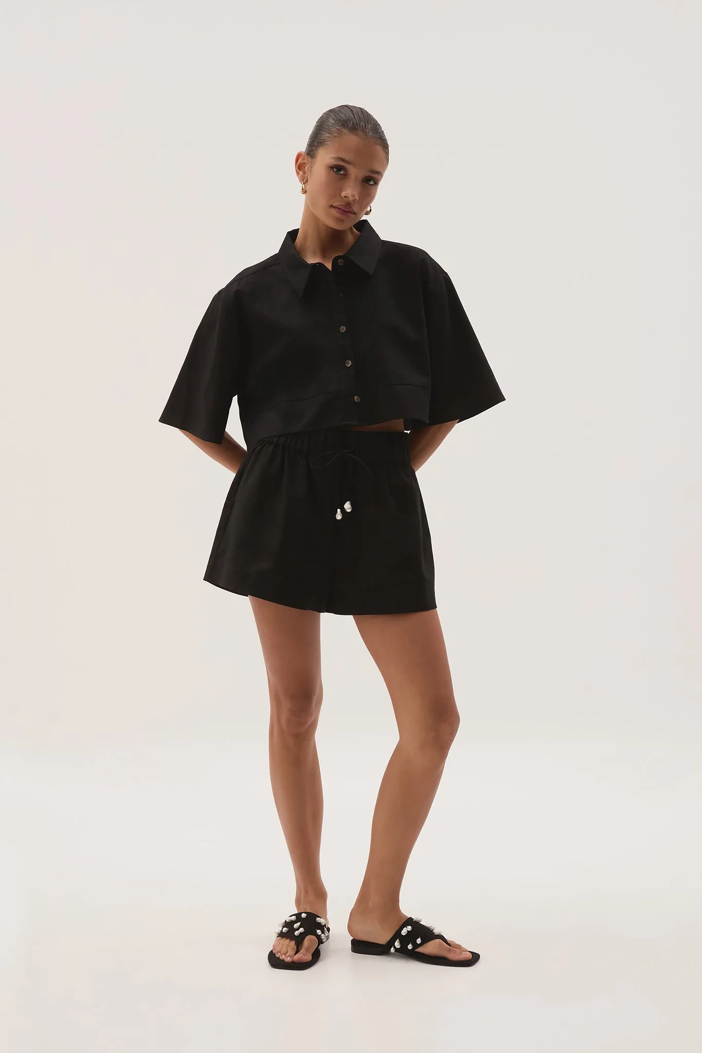 Airlie Cropped Shirt sold by Aje