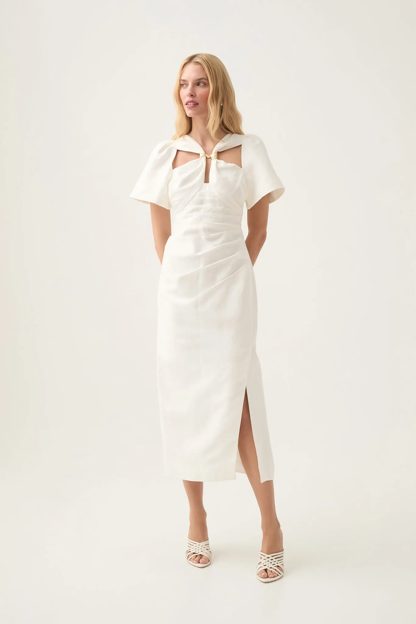 Presence Twisted Midi Dress sold by Aje