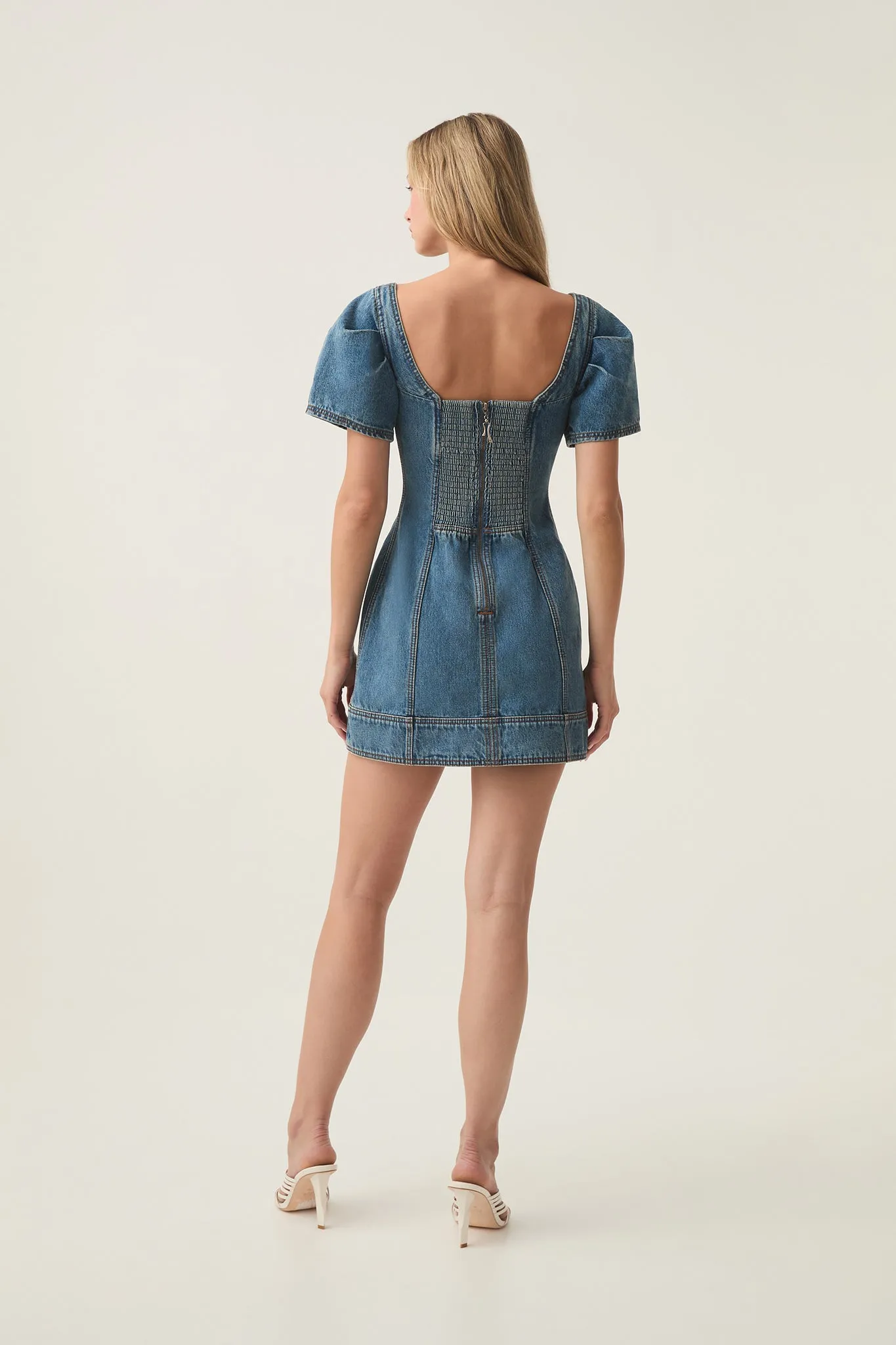 Nika Logo Denim Mini Dress sold by Aje product image thumbnail 5