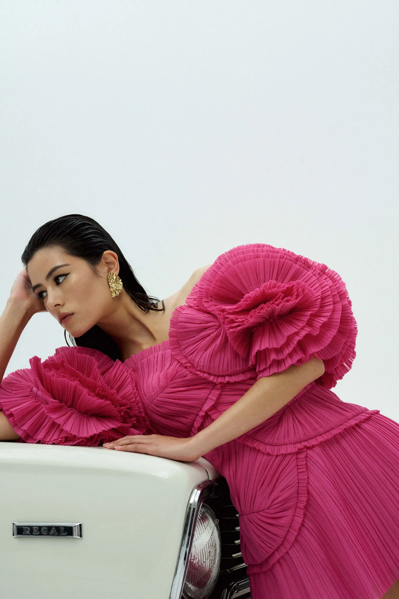 Crystallise Pleated Mini Dress sold by Aje