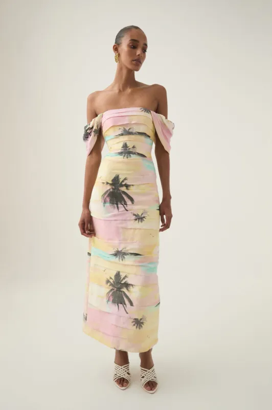 Zara Gathered Maxi Dress sold by Aje