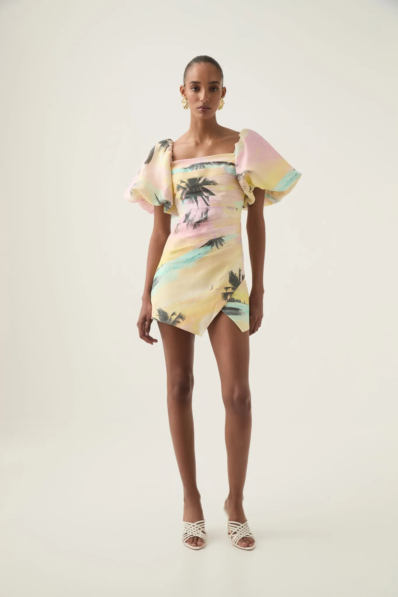 Paradise Wrap Front Mini Dress sold by Aje