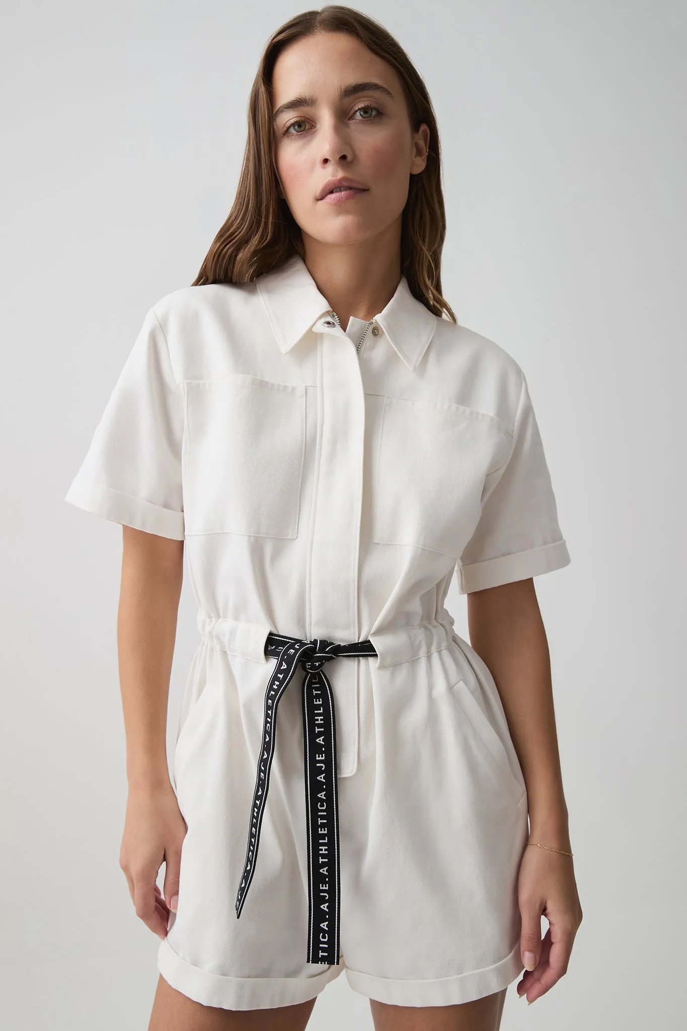 Logo Tape Twill Playsuit 826 sold by Aje