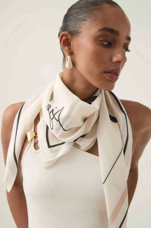 Emmy Silk Logo Scarf sold by Aje