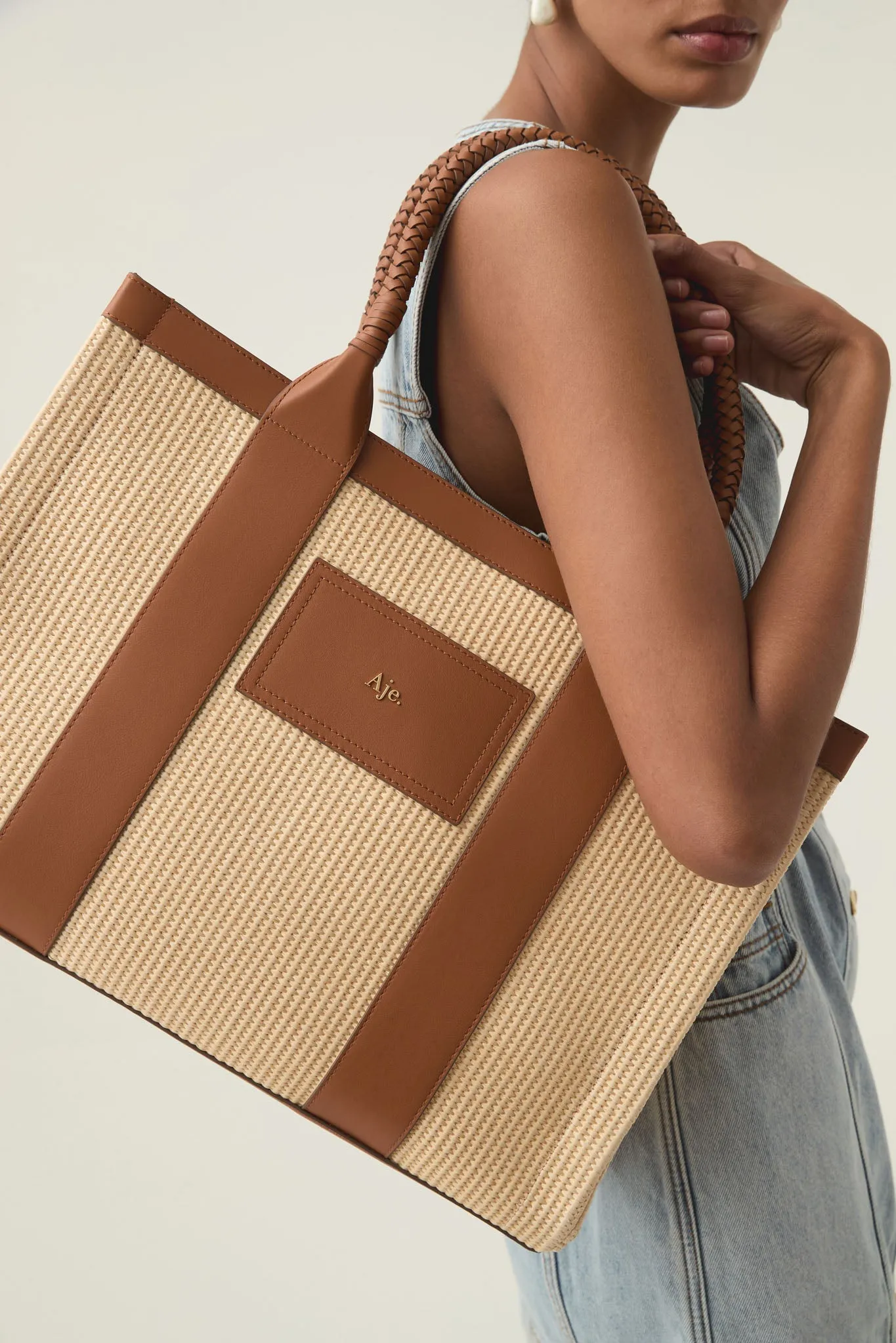 Ellora Woven Tote sold by Aje
