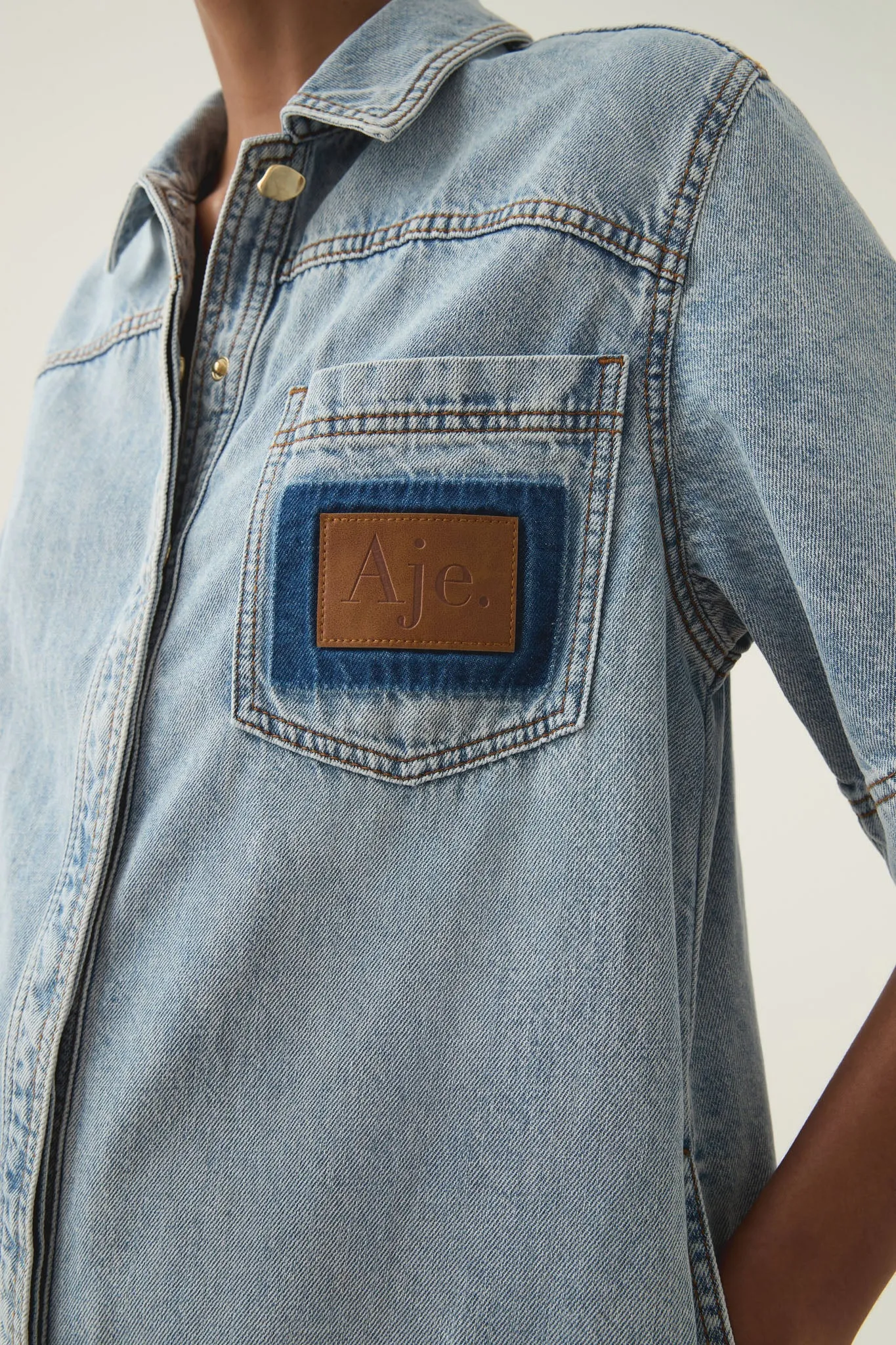 Aura Denim Mini Tunic Dress sold by Aje product image thumbnail 4