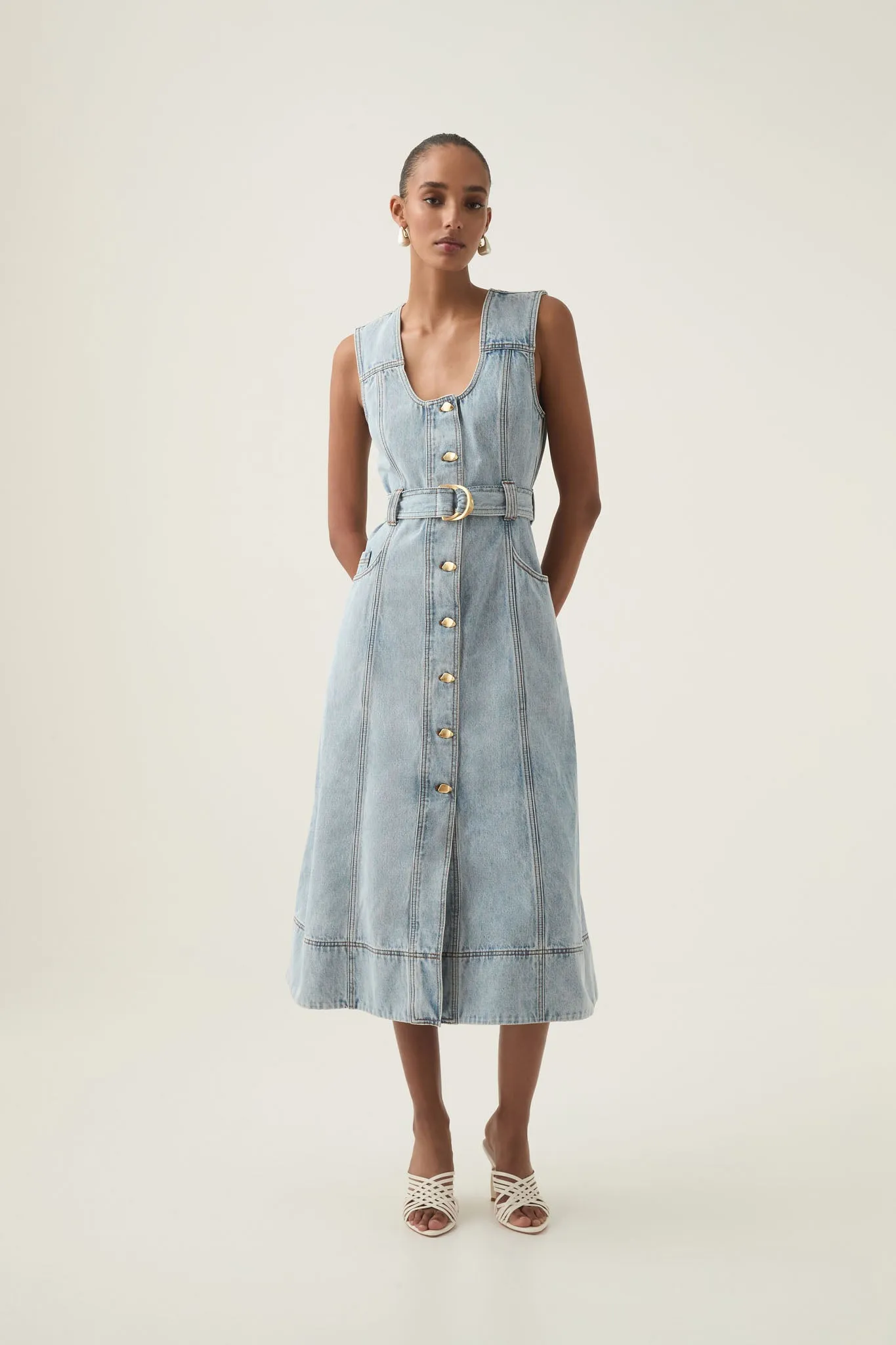 Aura Denim Midi Dress sold by Aje