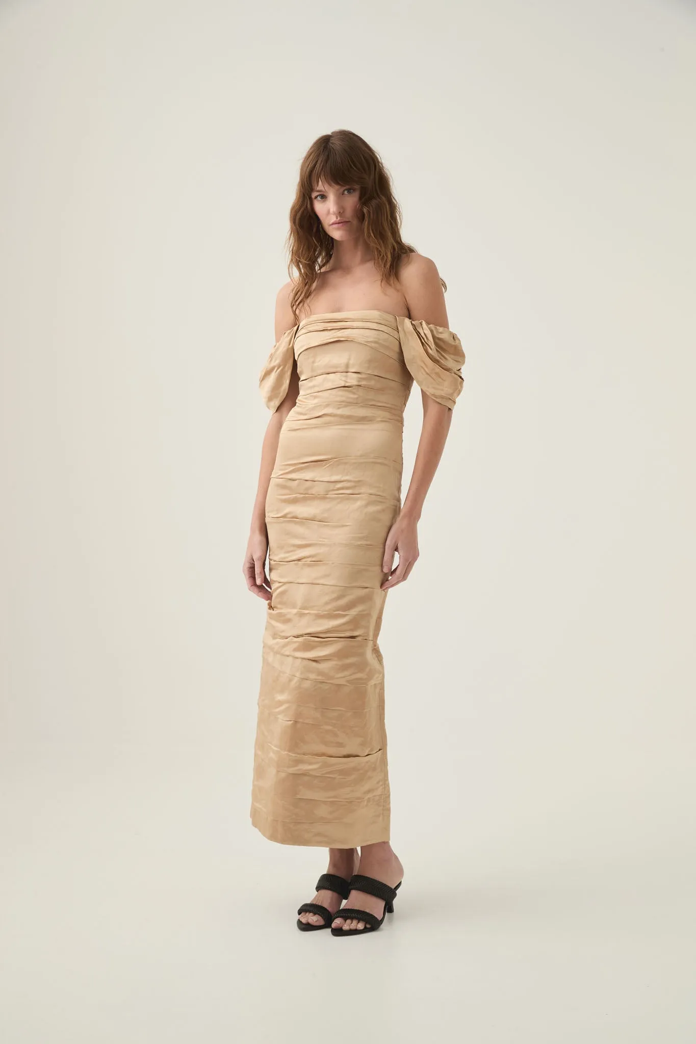 Zara Gathered Midi Dress sold by Aje