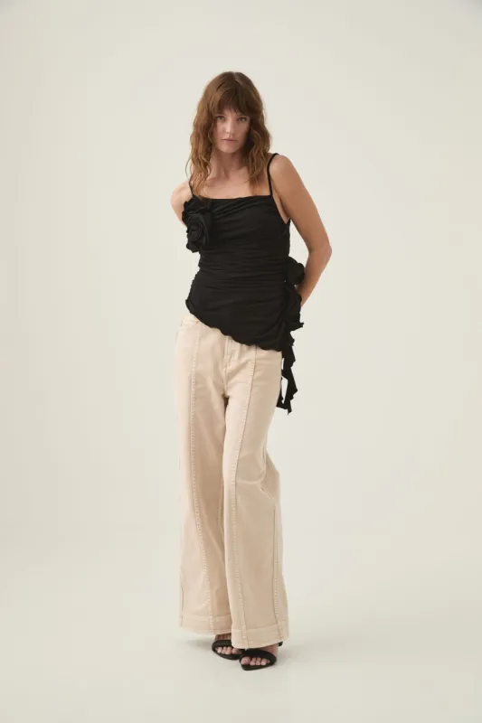 Serene Asymmetric Gathered Top sold by Aje