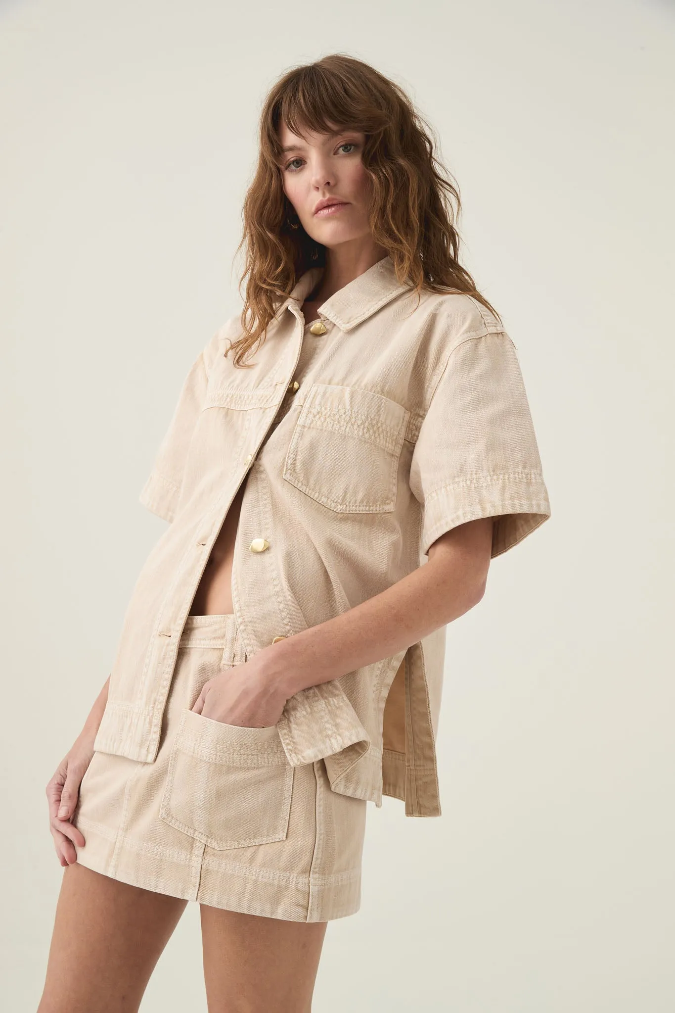 Kya Contrast Denim Shirt sold by Aje product image thumbnail 4