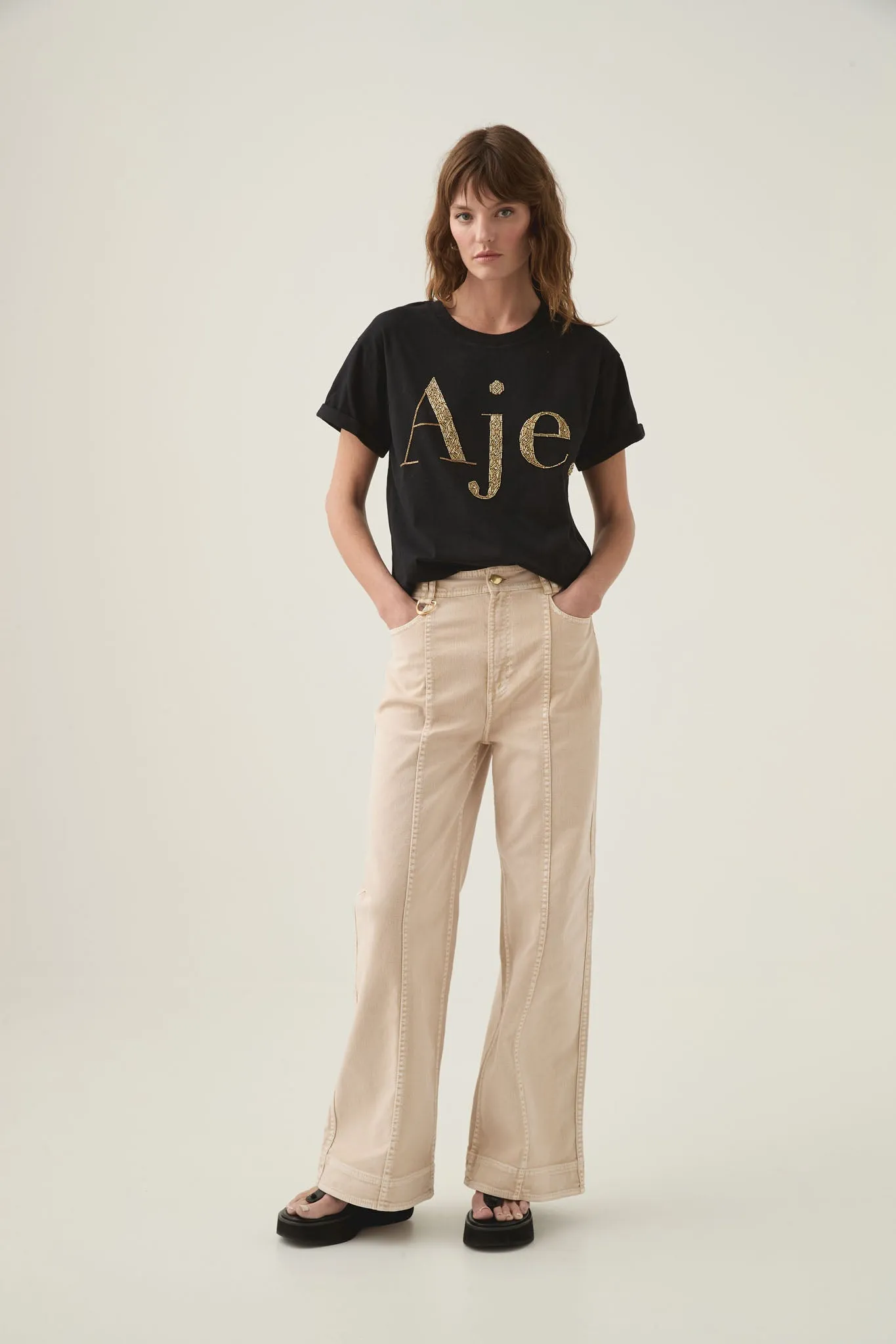 Bask Embellished Logo Tee sold by Aje