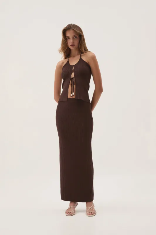 Coraline Ribbed Skirt sold by Aje