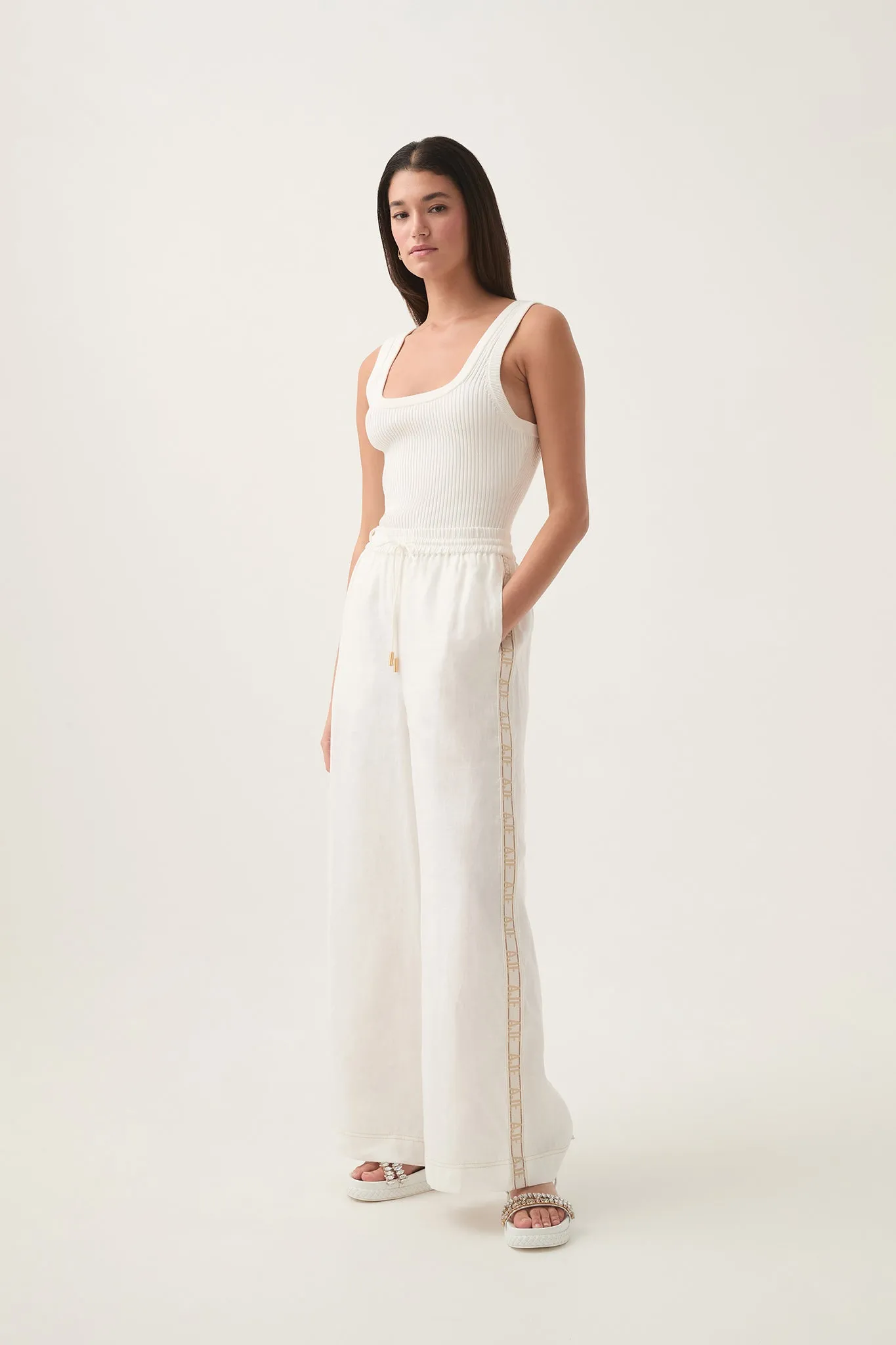 Imogen Logo Linen Pant sold by Aje