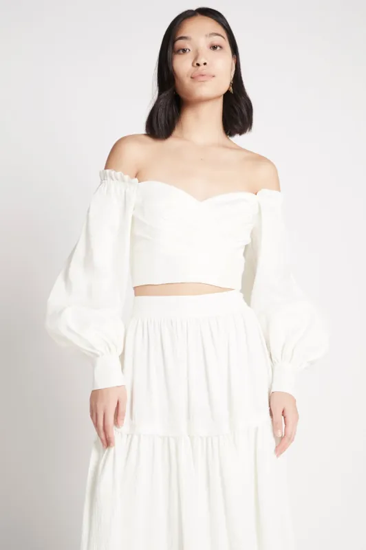 Reverb Off Shoulder Cropped Top sold by Aje