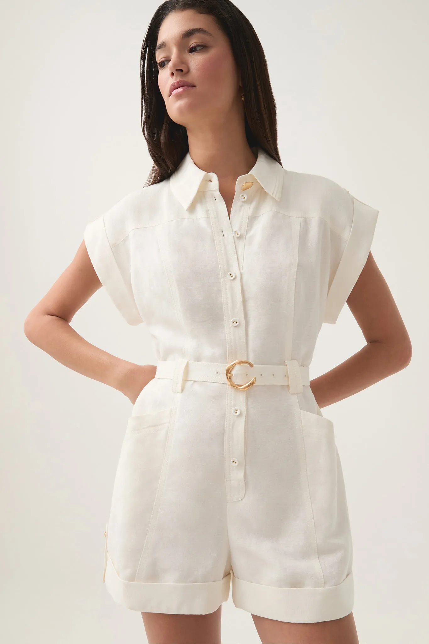 Calista Linen Playsuit sold by Aje product image thumbnail 4
