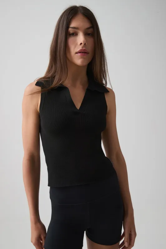 Sleeveless Rib Knit Polo 141 sold by Aje