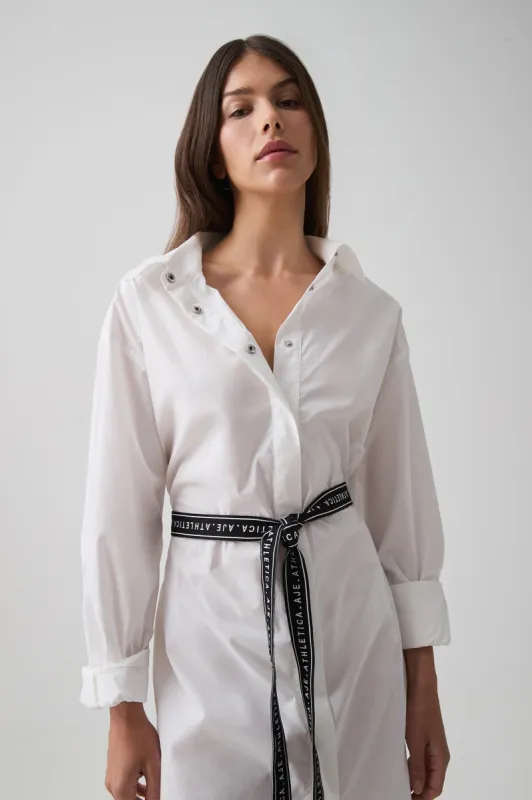 Belted Logo Shirt Dress 824 made by Aje