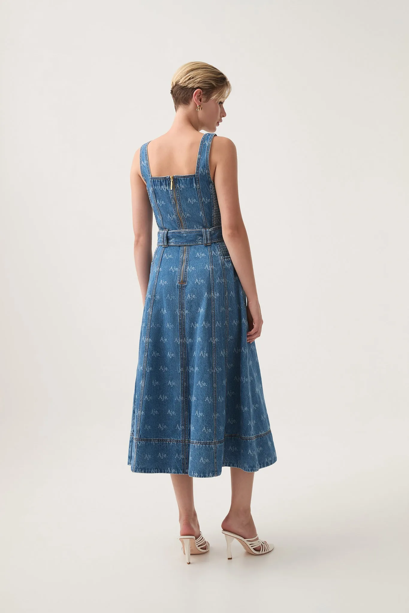 Ratio Logo Denim Midi Dress sold by Aje product image thumbnail 5