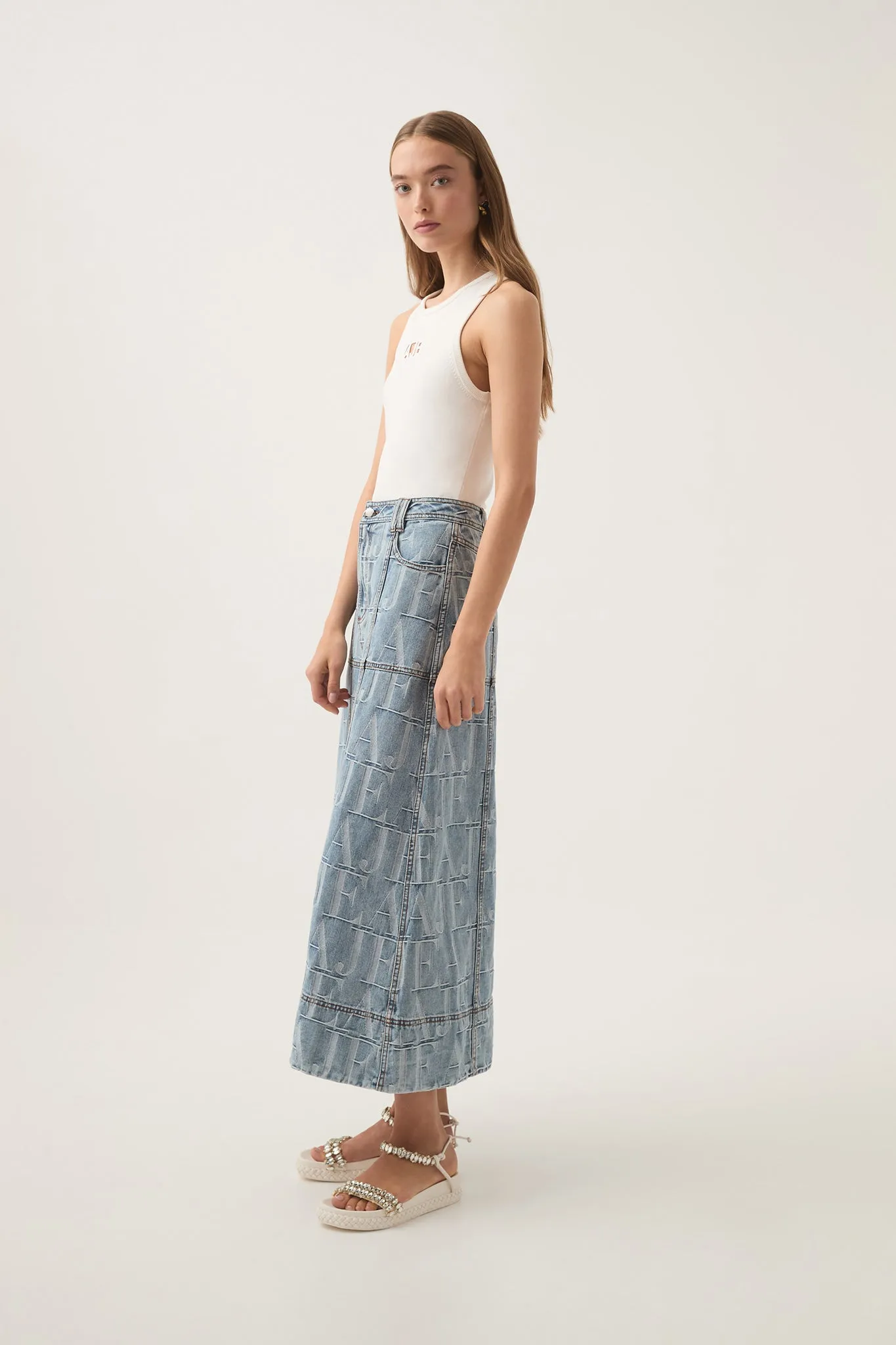 Nostalgia Denim Midi Skirt sold by Aje product image thumbnail 3