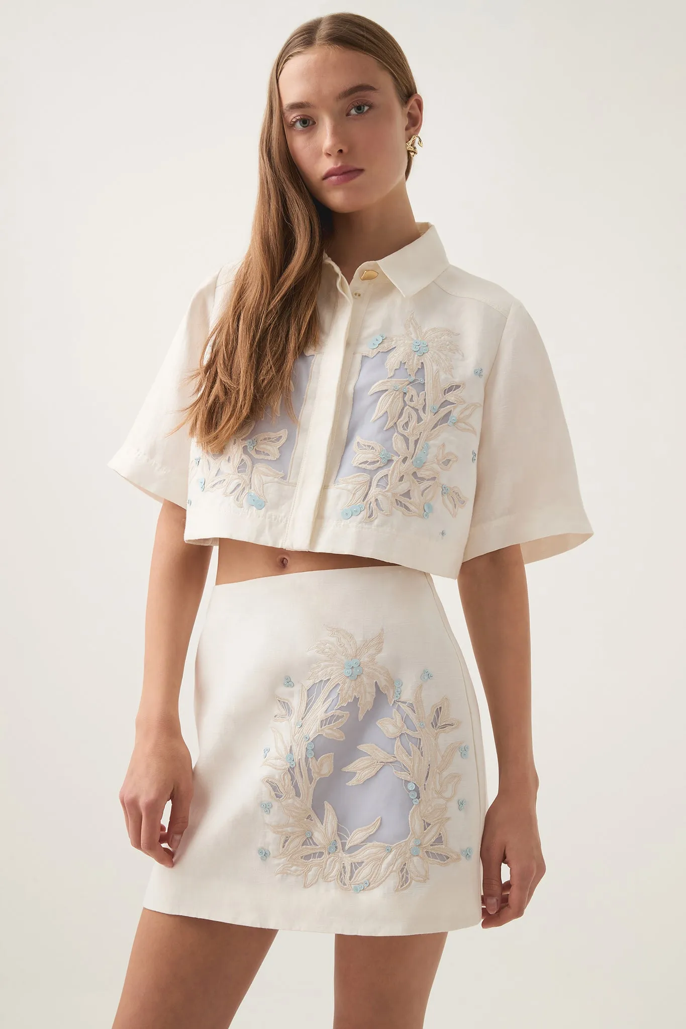 Mirrors Embroidered Mini Skirt sold by Aje product image thumbnail 3