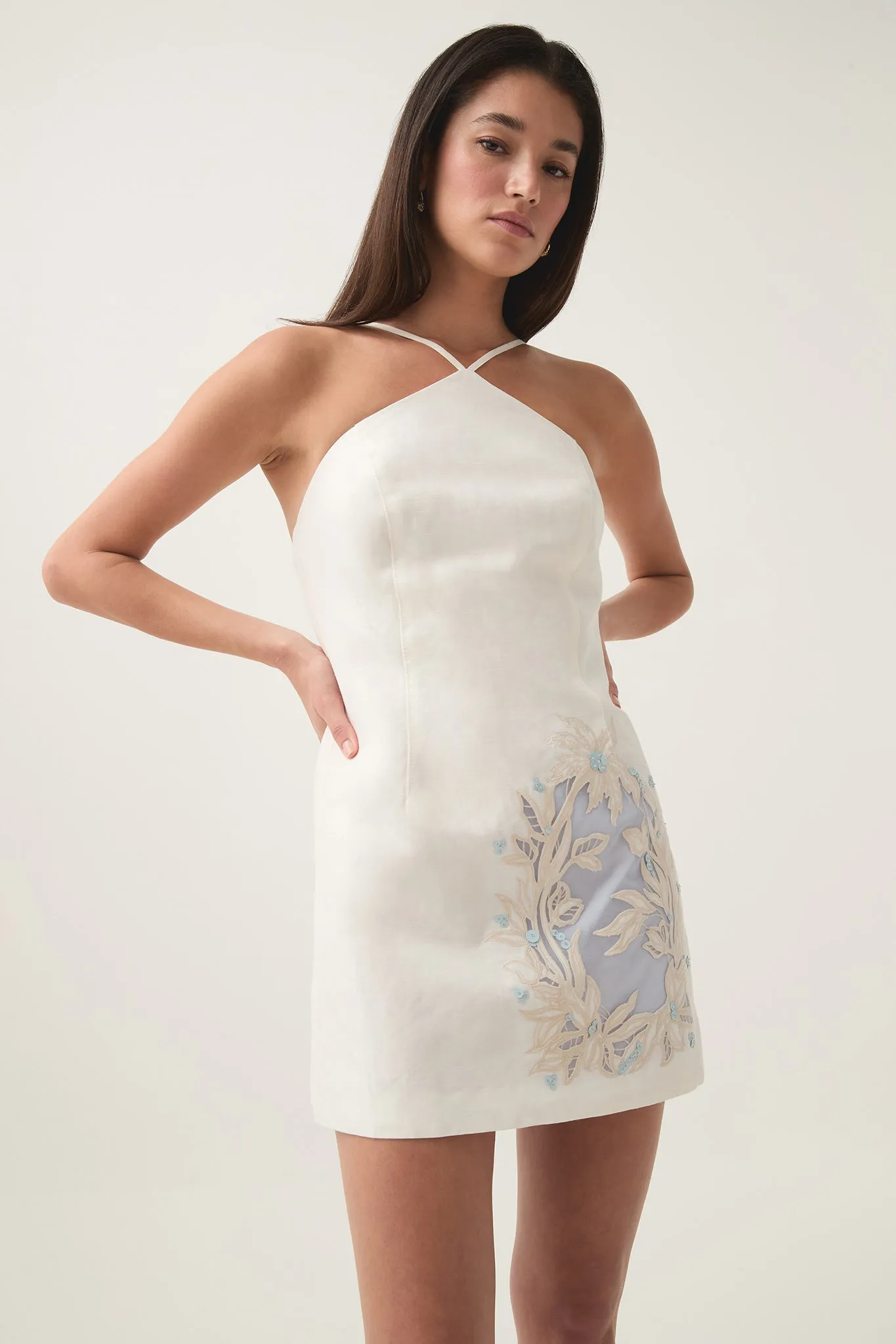 Mirrors Embroidered Mini Dress sold by Aje