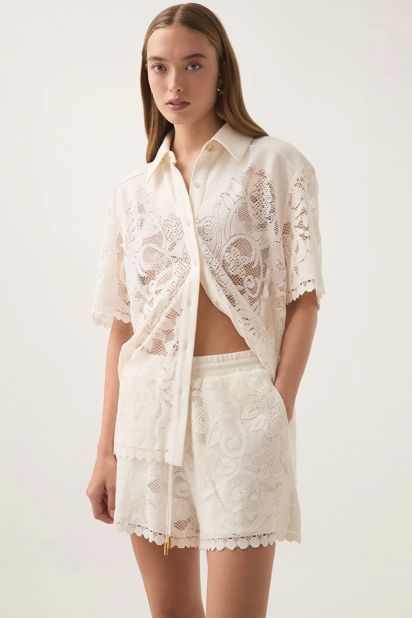 Muses Lace Oversize Shirt sold by Aje product image thumbnail 4