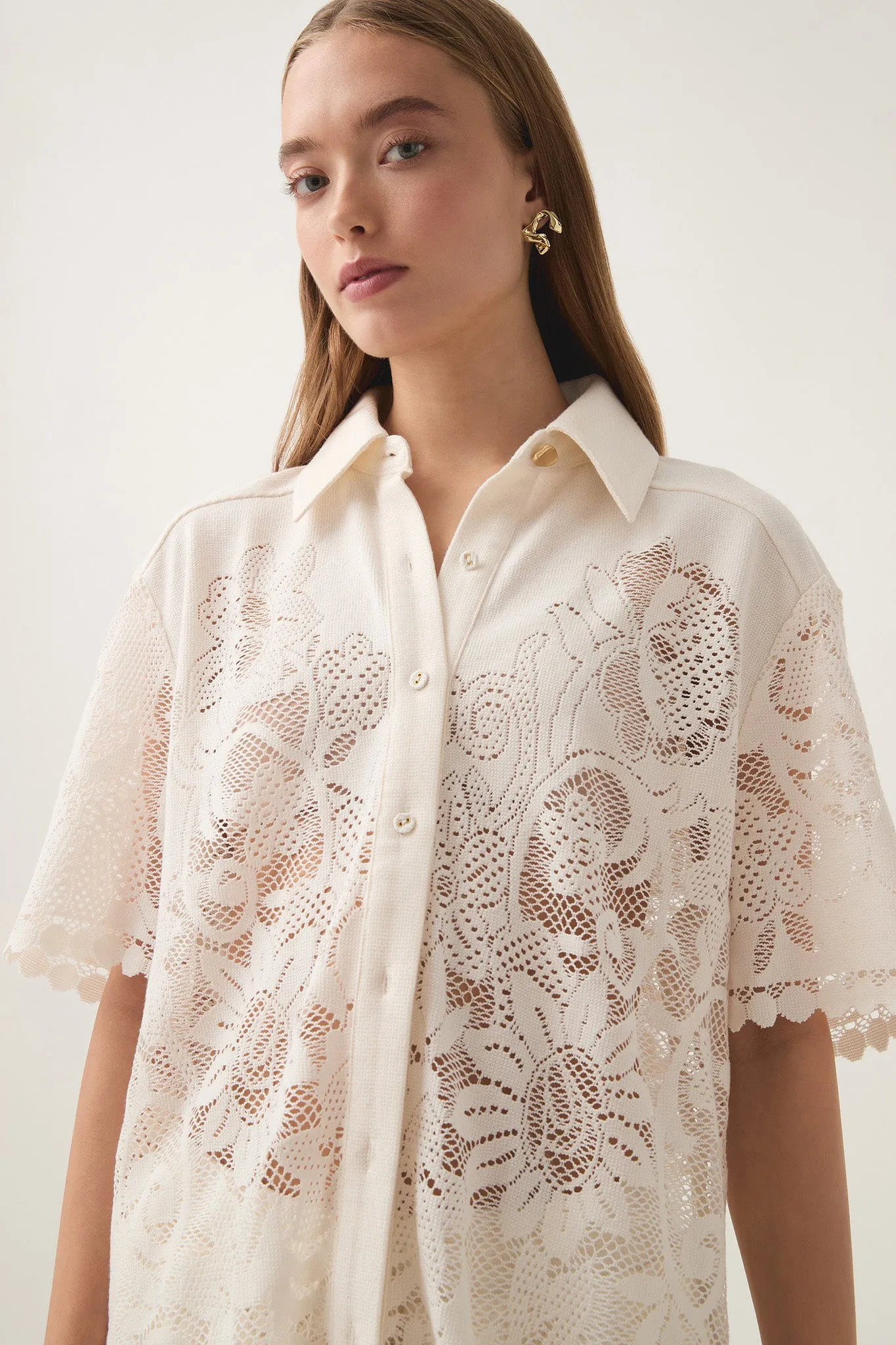 Muses Lace Oversize Shirt sold by Aje product image thumbnail 5