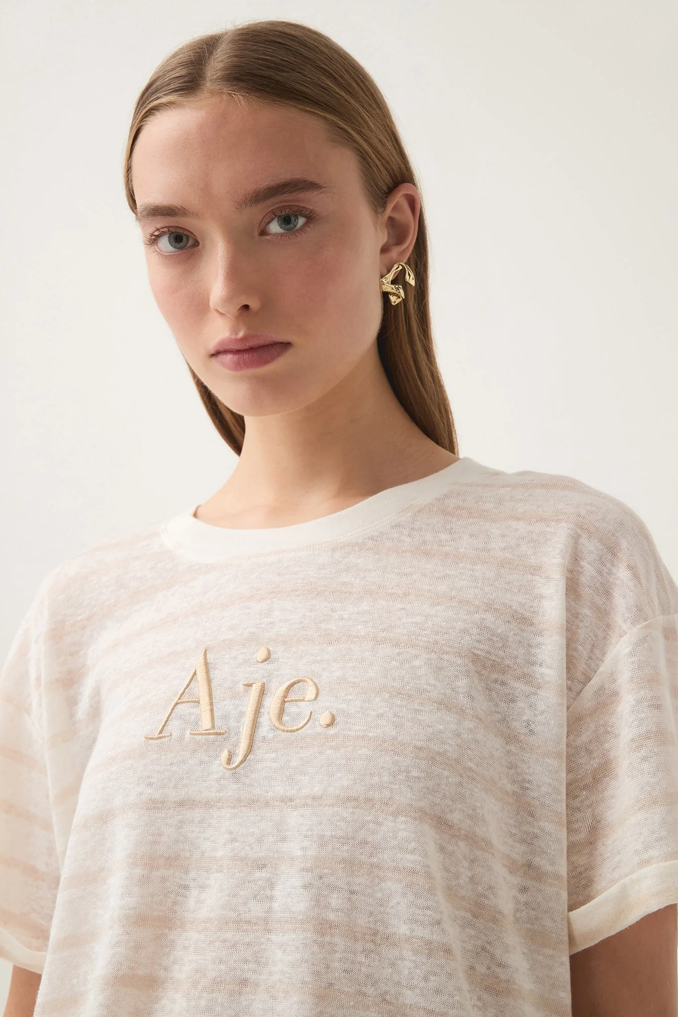 Softly Stripe Logo Tee sold by Aje product image thumbnail 4