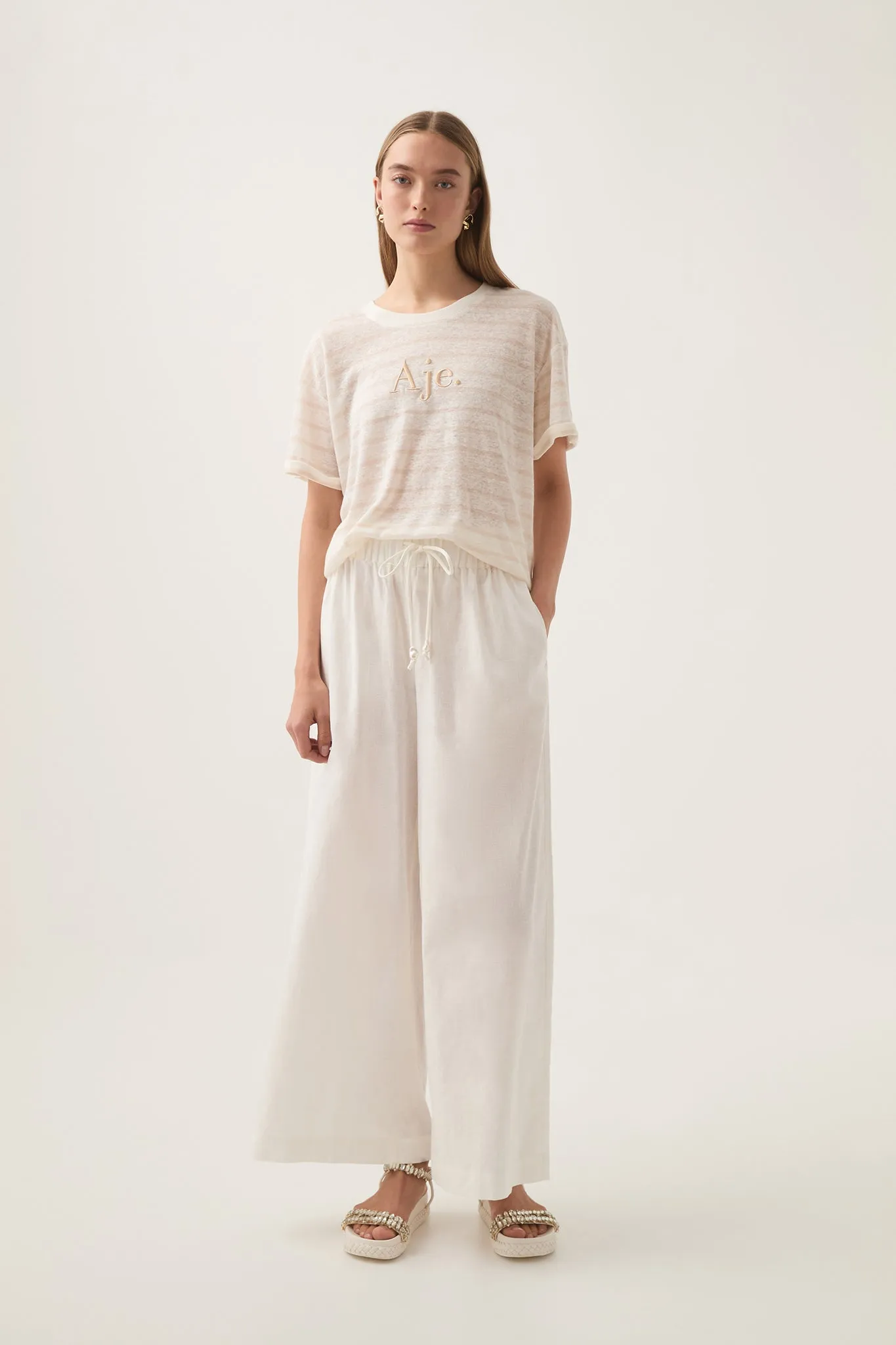 Softly Stripe Logo Tee sold by Aje product image thumbnail 3