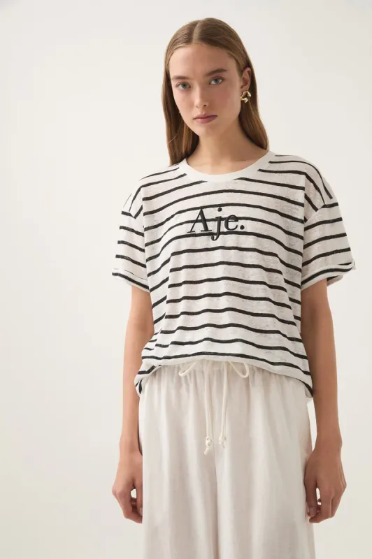 Perela Stripe Logo Tee sold by Aje