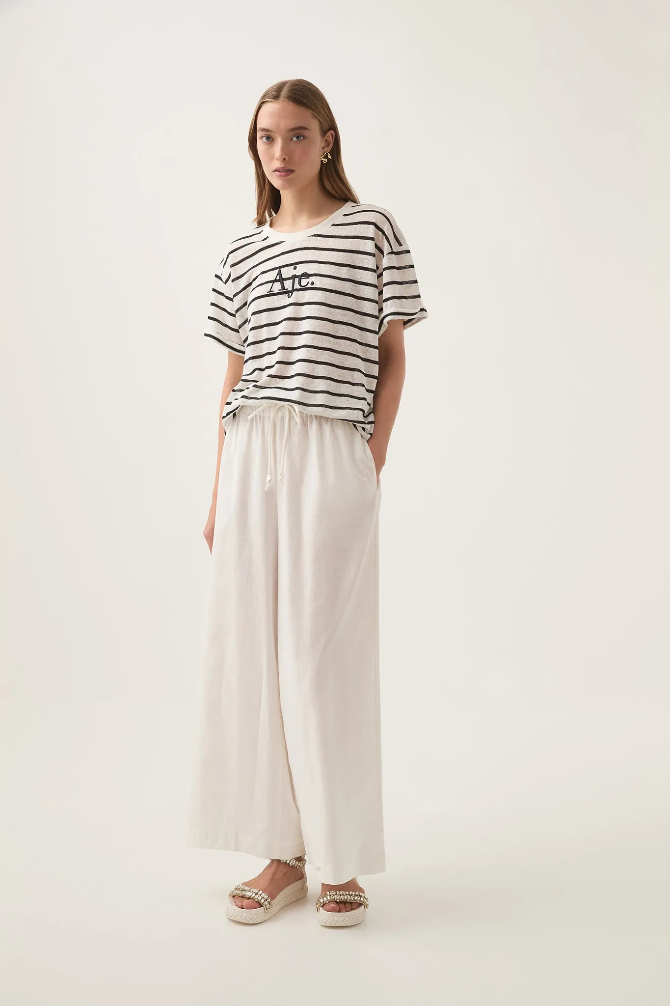 Perela Stripe Logo Tee sold by Aje product image thumbnail 3