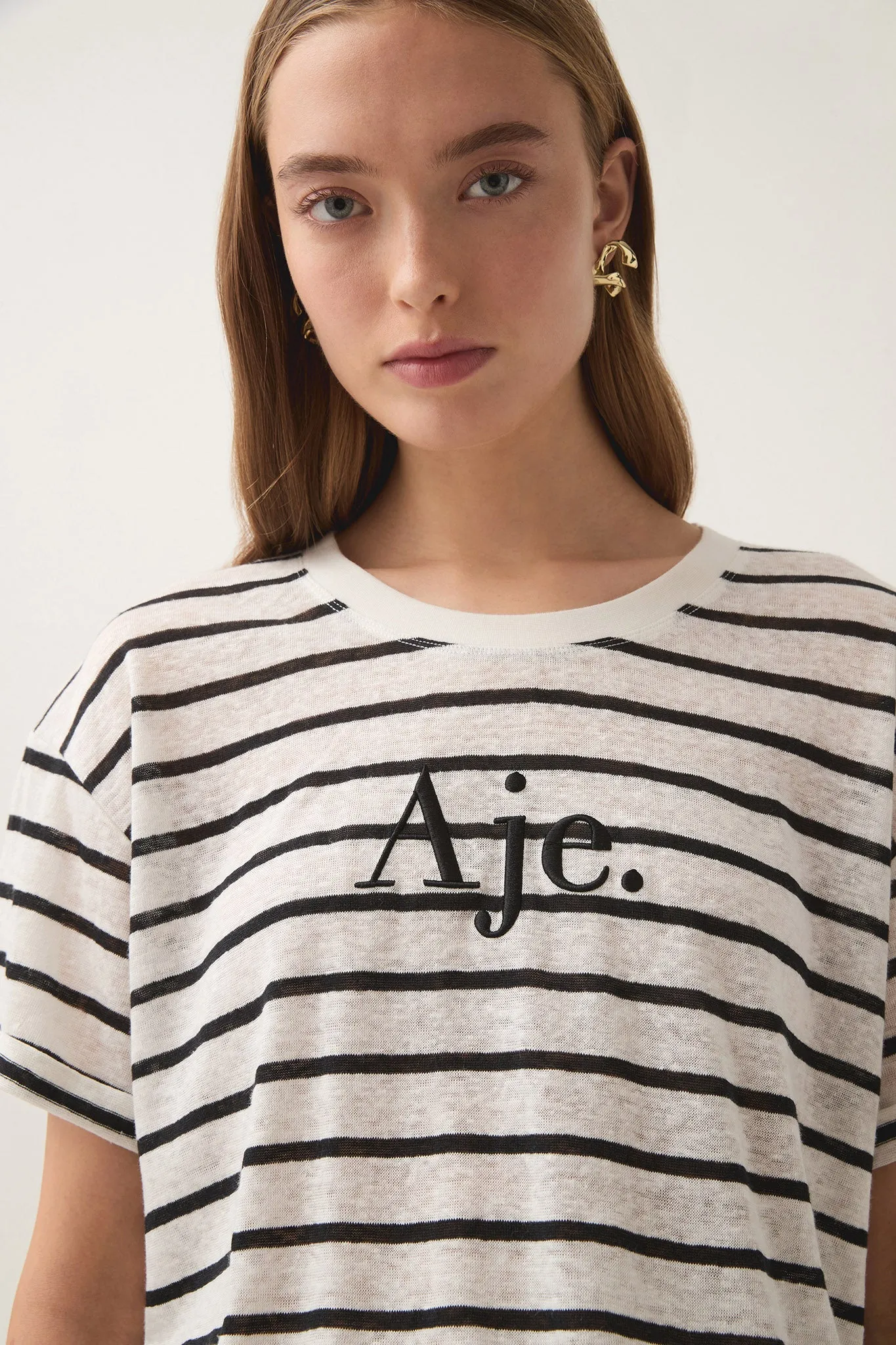 Perela Stripe Logo Tee sold by Aje product image thumbnail 4