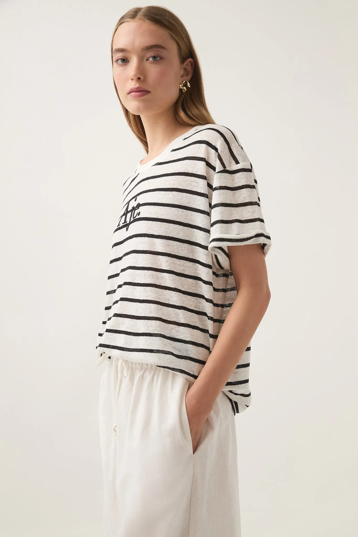 Perela Stripe Logo Tee sold by Aje product image thumbnail 5