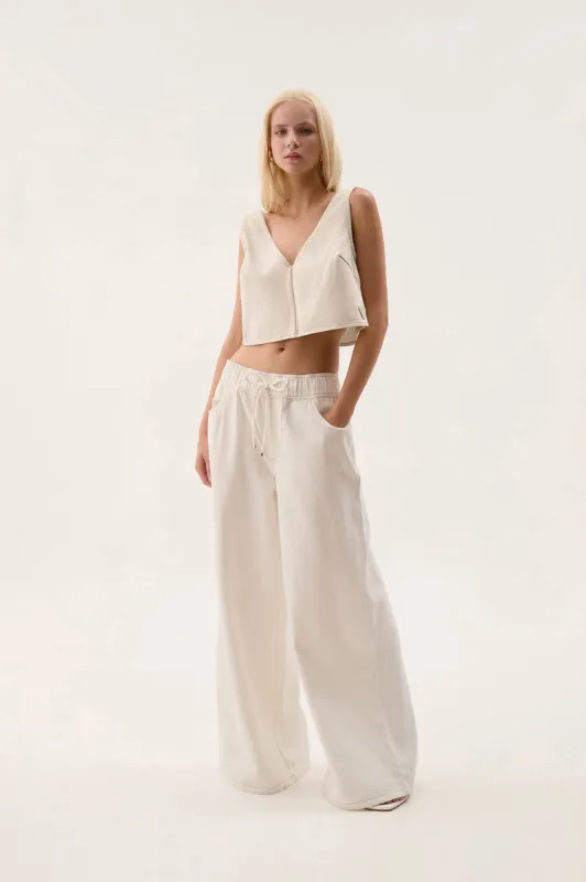 Sadie Denim Crop Top sold by Aje