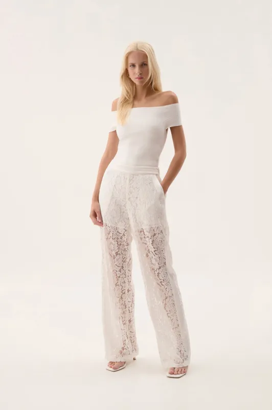 Kosmo Tuxedo Lace Pant made by Aje