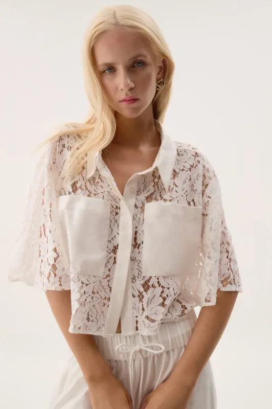 Kosmo Lace Shirt sold by Aje