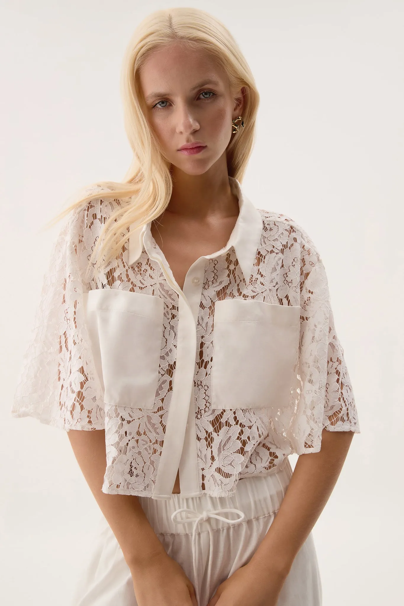 Kosmo Lace Shirt sold by Aje