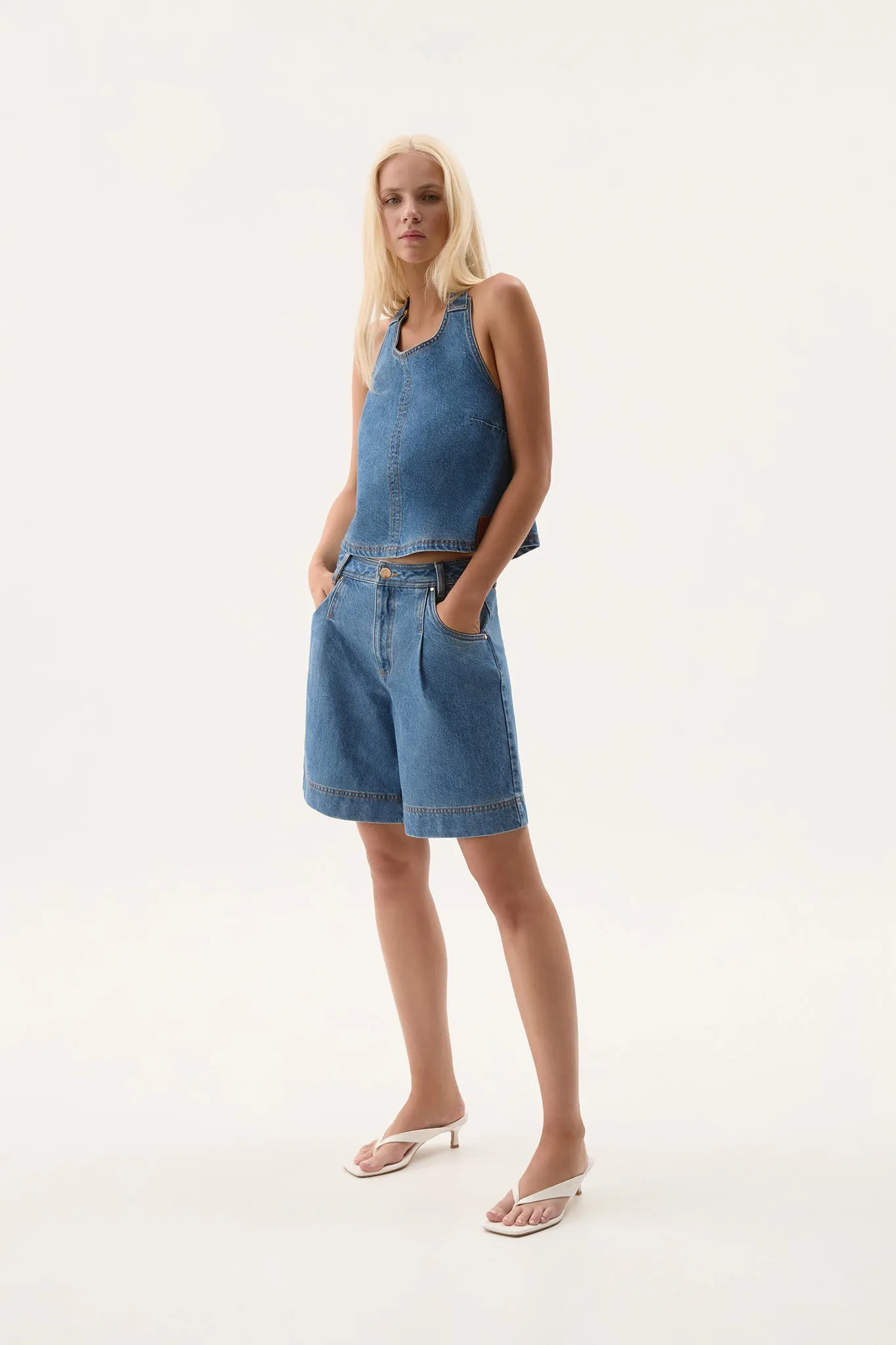 Flynn Longline Denim Short sold by Aje product image thumbnail 3