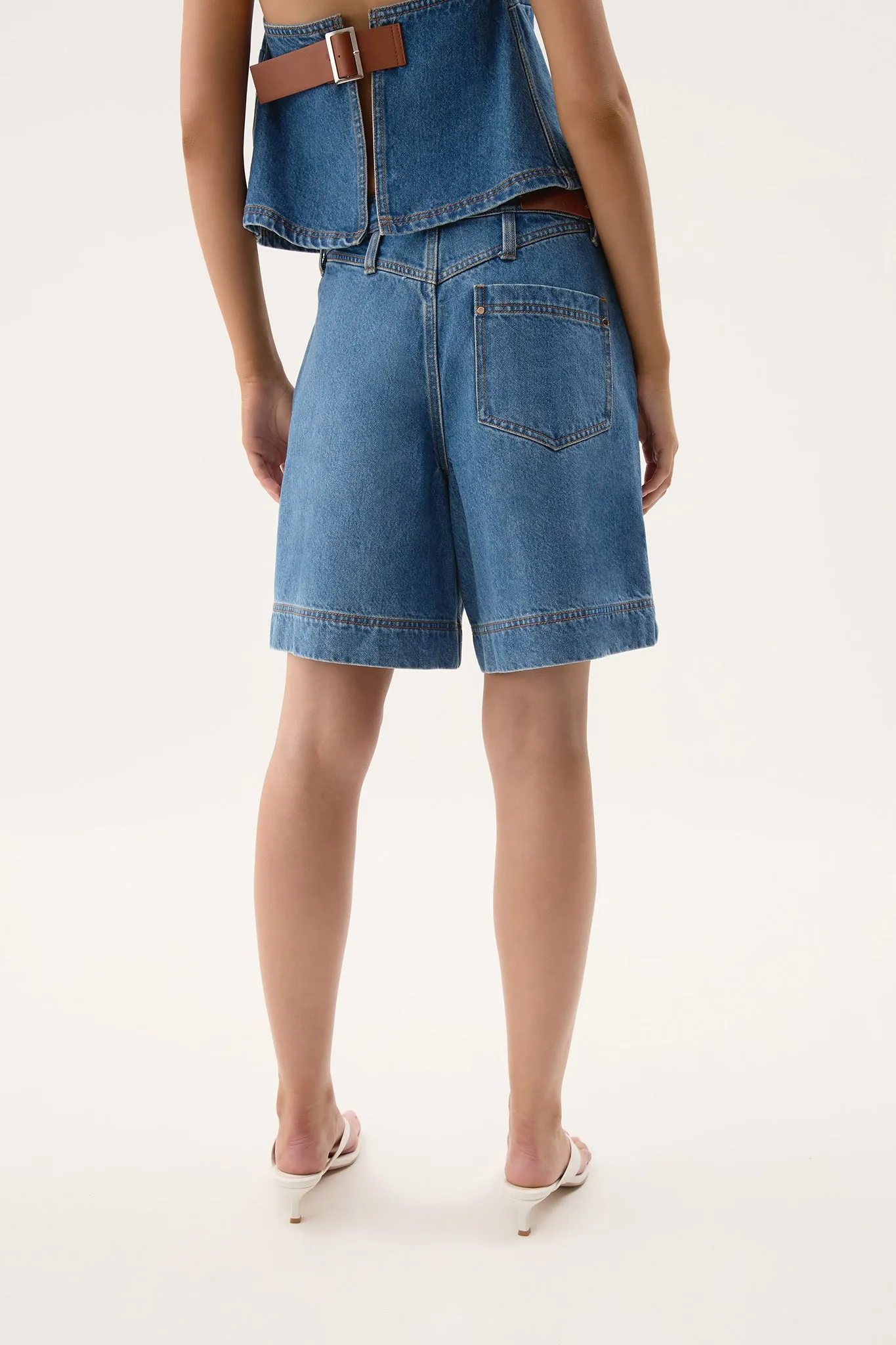 Flynn Longline Denim Short sold by Aje product image thumbnail 5