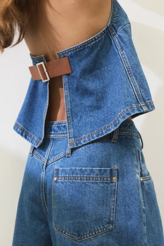 Flynn Denim Halter sold by Aje