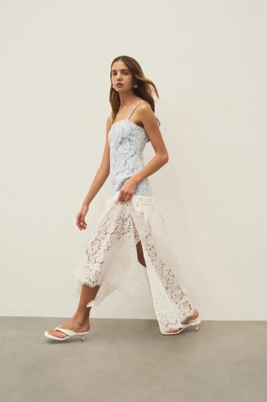 Clover Panelled Maxi Dress sold by Aje