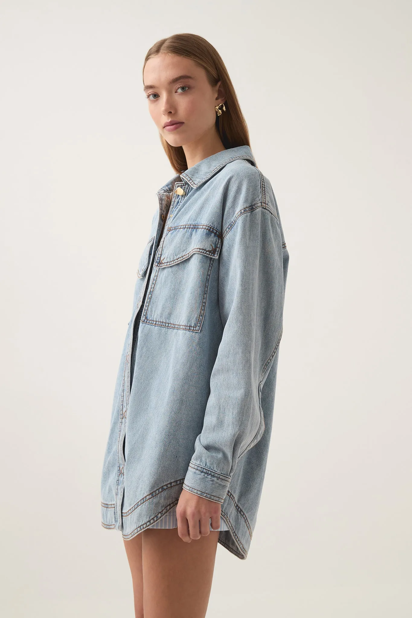 Ray Longline Denim Shirt sold by Aje product image thumbnail 5