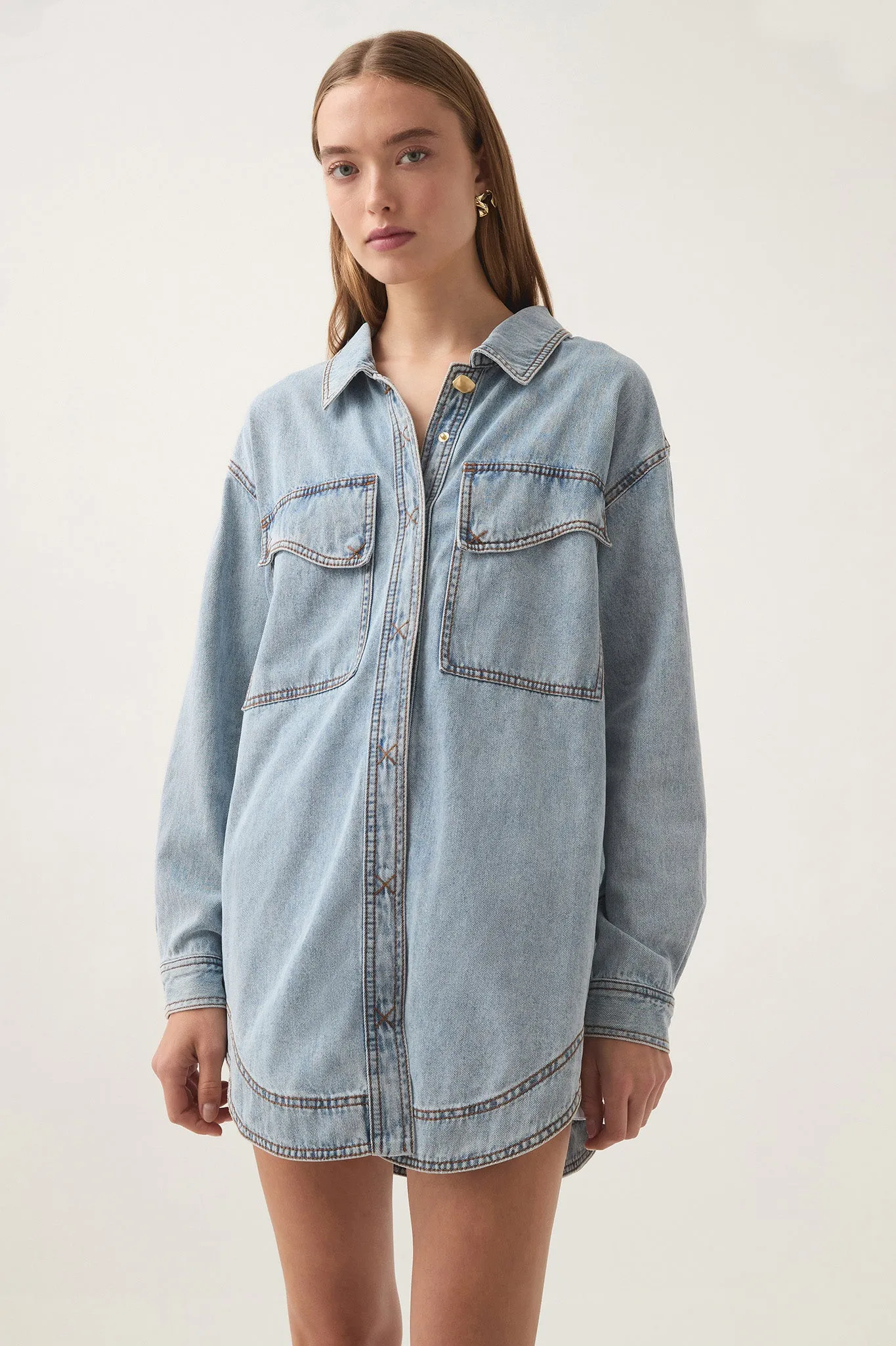 Ray Longline Denim Shirt sold by Aje product image thumbnail 4