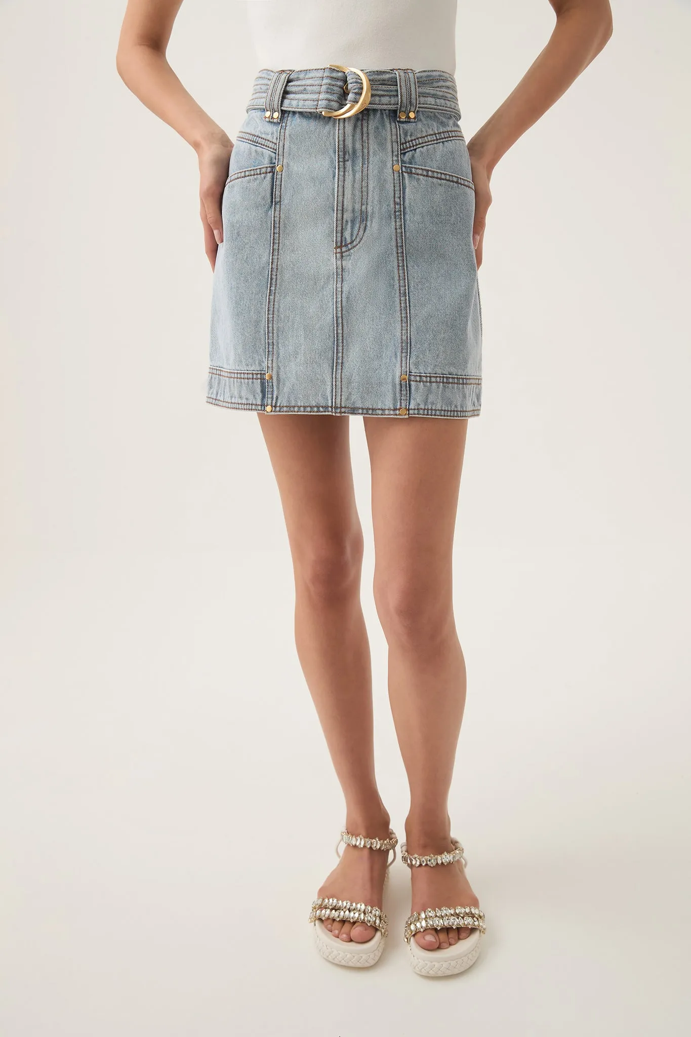 Ray Denim Mini Skirt sold by Aje product image thumbnail 4