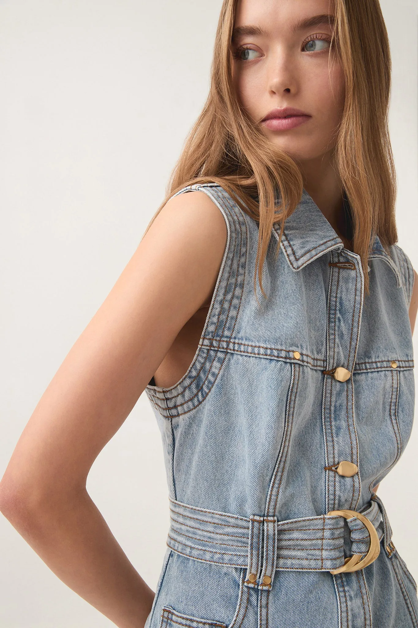Ray Denim Mini Dress sold by Aje product image thumbnail 4