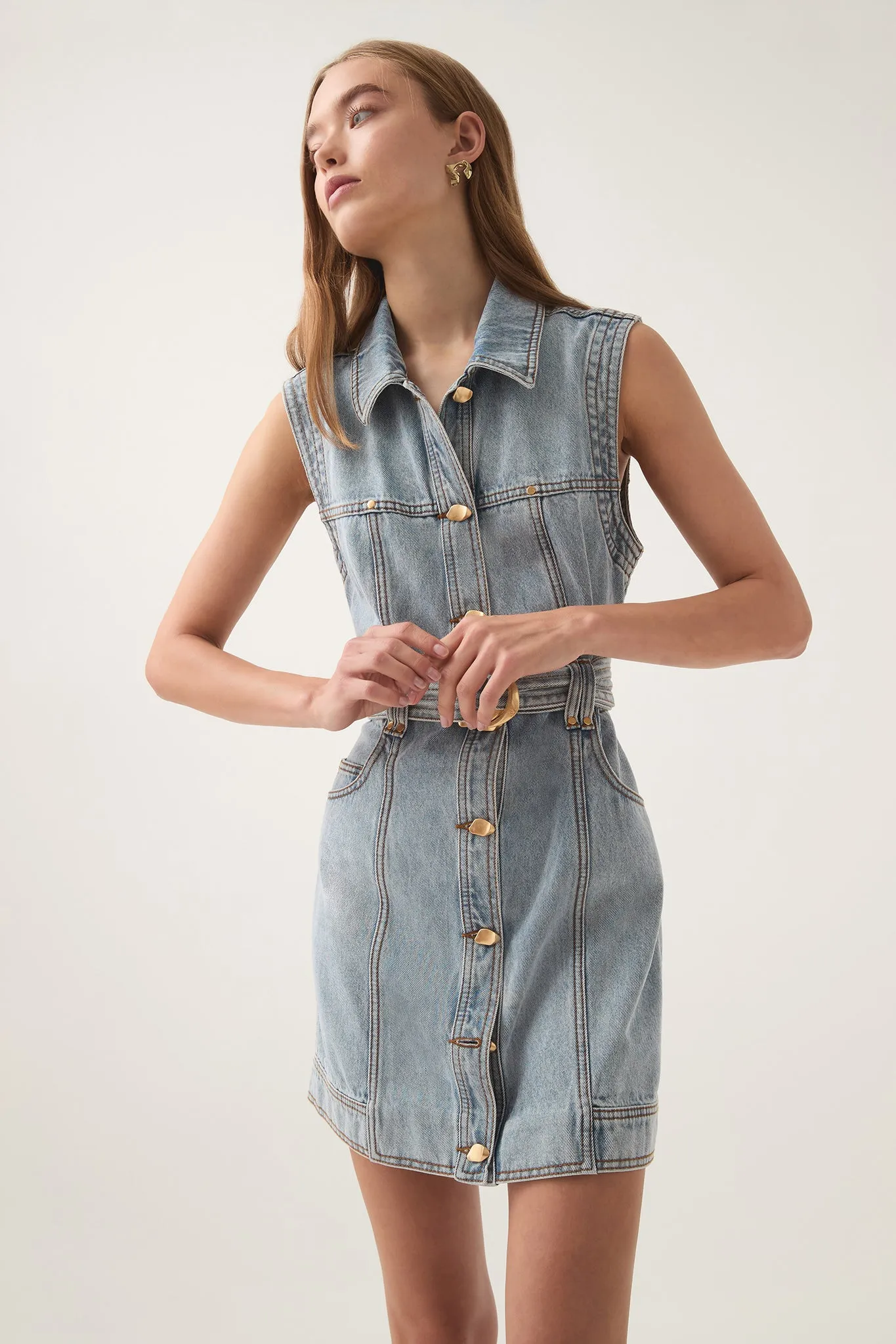 Ray Denim Mini Dress sold by Aje product image thumbnail 3