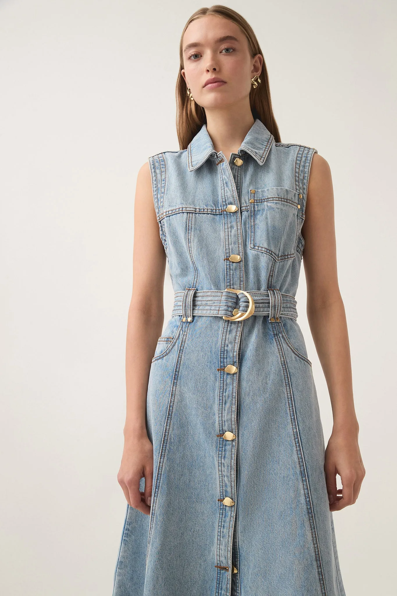 Ray Denim Midi Dress sold by Aje product image thumbnail 3